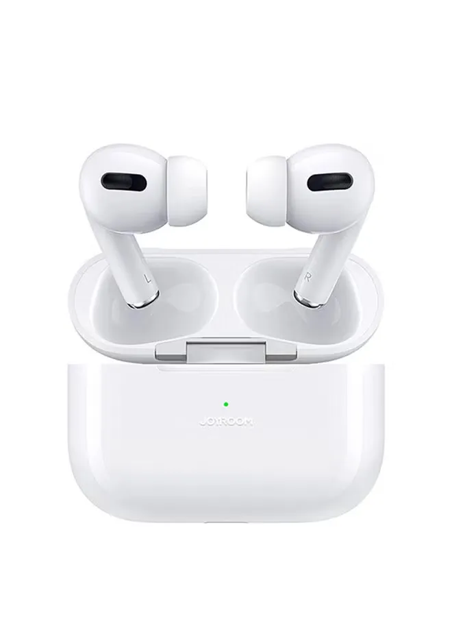 JOYROOM JR T03S Pro TWS Earbuds Joyroom JR-T03S Pro white wireless earbuds in an open charging case with three sizes of replacement silicone eartips